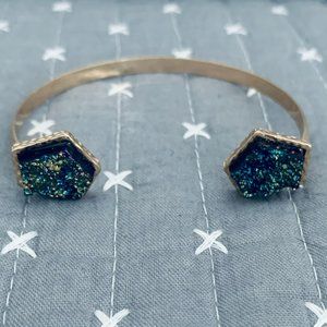 Blue Druzy Gold Cuff NWOT {Charming Charlie}